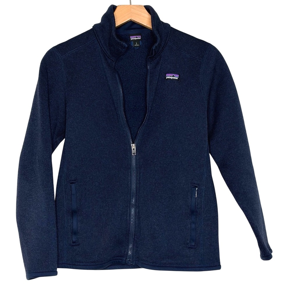 Patagonia Fleece Jacket Full Zip Navy Blue Kids‎ Size Large